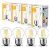ehomeled E27 Lampadina LED G45 Mini Bianco Caldo 2700K, Vetro Trasparente & Filamento Retro, 470lm 4W (=40W), Vintage per Lampade da Tavolo & Soffitto, 4 Pezzi