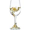 XUDREZ Bicchieri da vino senza piombo con fiore smaltato dipinto 320ml cristallo rosso bianco