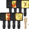 ipow 8 pezzi di ricambio per raclette, mini padelline antiaderente, quadrate per raclette con 8 pale di legno
