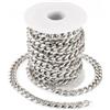 FASHEWELRY, Catene in alluminio a maglia barbazzale sfaccettate da 5 m, 12x9x3,5 mm, catena a maglie in metallo non saldata, catene cubane grosse con bobina per la creazione di gioielli e collane