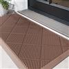 DEXI Zerbino Ingresso Esterno 43 x 90 cm, Antiscivolo e Impermeabile con Fori, Facile da Pulire, Tappeto da Esterno per Ingresso, Porta di Casa, Balcone e Terrazza, Marrone