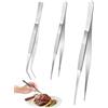 SOSALUK 3 pezzi di pinze da cucina in acciaio inossidabile da 20 cm e 30 cm, pinze per pasticceria, pinze per condimenti, pinzette di precisione, pinze da chef professionali per barbecue, condimento e cottura