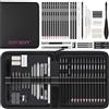 HIFORNY Set da disegno da 42 pezzi, kit per schizzi con matite in grafite e carboncino, strumenti per sfumare, gomme e accessori, custodia da viaggio portatile con cerniera per artisti e principianti