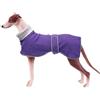 Geyecete -Invernale Cappotto per cane levrieri, Morbido Whippet Giubbotti Pile caldo,Regolabile Giacca con Foro per Imbracatura per Media e Grande Levrieri/Whippet-viola-M