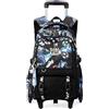 TRAVELKNOT Zaino Scuola Elementare Bambino Trolley Zaino Scuola Media Ruote Cartella Bambino Trolley Zainetto Bambini Zaini Cartella Valigeria Ragazze 52x35x25cm