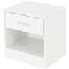 ML DESIGN modern living ML-Design Comodino Bianco con Un Cassetto e Un Scomparto Aperto Vano Portaoggetti 36 x 29 x 38 cm Cassettiera in Legno Tavolino da Notte per Camera da Letto Mobile Laterale in Stile Minimalista