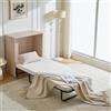Shally Dogan Mobile Letto a Scomparsa, Giroletto Singolo Salvaspazio Richiudibile con Materasso Ergonomico Incluso, Armadio e Lettino da Parete Pieghevole Estraibile con Doghe (Olmo)