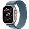 APPLE Watch Ultra 3 GPS + Cellular, Cassa in titanio naturale (49 mm) con Alpine Loop blu chiaro - Large