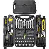 TLGREEN Set Attrezzi 95 pezzi Cassetta Attrezzi Completa con Custodia in Plastica, Kit di Attrezzi Riparazioni Quotidiane Fai da te Meccanica Strumenti, Valigia Utensili Portatile (giallo)