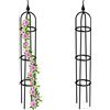 Relaxdays Set da 2 Obelischi per Rampicanti, Graticolato per Piante, Rose, Edere, Accessori da Giardino, Metallo, Nero