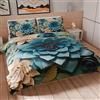 PETTI Artigiani Italiani - Set Copripiumino Singolo Maxi 155x220 cm (1 Federa 80x80 cm Inclusa), Parure Copripiumino Microfibra con Stampa Digitale Floreale 05 15 - Made in Italy