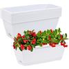CHUKEMAOYI Vaso rettangolare in plastica per fiori e verdure da 17 pollici con piattini per interni ed esterni, giardino, patio, decorazione per la casa