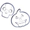 Zenker Set 2 Formine Tagliabiscotti XXL Halloween, Tagliabiscotti a Zucca e Teschio in Acciaio Inossidabile, Grandi per Biscotti e Decorazioni, Lavabili in Lavastoviglie