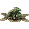 Nemesis Now Statuetta a forma di drago custode a tripla luna, oro, 13,2 cm