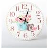 DONREGALOWEB Orologio da parete in legno sottile decorato con fiore