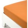 Caleffi 51255 Cotone Tinta Unita Inferiore Lenzuolo per Piazza e Mezza Letto, Arancio