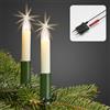 Hellum 802009, 20 Pezzi, Catena per Candele, Illuminazione Interna, Spina divisibile, Distanza Extra Lunga: 70 cm, Fusto Verde, Candela Avorio, Cavo Spina 2 x 1,5 m, GL: 16,3 m