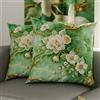 PETTI Artigiani Italiani - Coppia di Federe Cuscino 65x65 cm in Microfibra, Cuscini Arredo Camera da Letto, Divano, Salotto, Set 2 Fodere Copricuscino, Federa Floreale 06 3, 100% Made in Italy