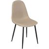 DRW Set 4 sedie in Metallo e Tessuto in Beige e Nero, Multicolore, Medidas: 40x40x80 cm