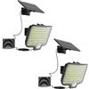 Lumisky BRIGHTLY - Set di 2 faretti solari a LED, con sensore di movimento, orientabili e pannello solare esposto, ideali per giardino, terrazza ed esterni