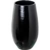 DRW Vaso da pavimento in ceramica in nero lucido 30x30x70 cm