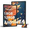 DMOAO Tablet 10 Pollici Android 14 con 18GB RAM + 128GB ROM(TF 1TB), HD Tablet con 5G Wi-Fi 6, Widevine L1, Octa-Core 1.8 GHz, USB-C, BT 5.0, 6000mAh, Custodia, Blu