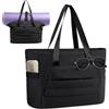 Mabecol Mabceol Borsa a Mano Donna Tracolla Tote Bag- Shopper Grande Impermeabile con Zip e Porta PC 15,6, per Viaggio, Sport, Ufficio, Scuola, Palestra (Nero)