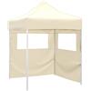 vidaXL Gazebo Professionale Pieghevole con 2 Pareti 2x2m Acciaio Crema