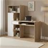 Dmora - Scrivania Reine, Scrittoio multiuso, Tavolo per ufficio porta PC, Piano di lavoro, 163x60 h155 cm, Quercia e Bianco
