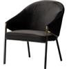Adda Home Sedia, Metallo/MDF/Velvet, Nero/Oro, 64X69X78 CM