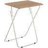 DRW Tavolino pieghevole in metallo e MDF in naturale e bianco