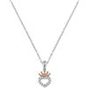 Disney N902753TZWL-18.PH - Collana con ciondolo a forma di cuore, in argento Sterling placcato oro 18 carati e zirconia cubica, taglia unica, in argento sterling