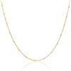 MIORE Collana Donna Argento 925 Placcato Oro 18K, Catena Rollò Fine con Sfere Decorative, 46 cm, Anallergica, Made in Italy, Confezionata in Elegante Portagioie.