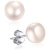 ChicSilver Orecchini Perle Donna Argento 925, 8MM Orecchini Perla Donna D'Acqua Dolce, Idee Regalo per Natale Compleanno Anniversario