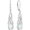 FJ Orecchini Opale Bianco Argento 925 Orecchini Pendenti Goccia Infinito Opale Gioielli Regalo per Donna