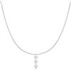 MARLION JEWELS Collana da donna lunga con una colonna di tre cuori centrati. Collana in argento 925 da donna ideale come regalo. Collane lunghe donna particolari. Gioielli da donna (Argento placcato)