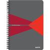 Leitz Office Quaderno quadretti A5, copertina PP, rilegatura a spirale, apertura a 360 gradi, 180 pagine/90 fogli, carta certificata FSC (80 g/m²), per ufficio e scuola, Rosso, 44981025