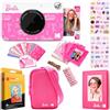 KODAK x Barbie Printomatic Fotocamera Digitale a Colori Bundle Regalo: Stile Firma + Custodia Barbie, Album Fotografico, Adesivi, Cornici Appese, 50 Adesivi e Carta Zink 20 Fogli, Pacchetto regalo