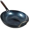 Ciieeo Pentola Da Cucina Cinese Wok in Ferro Con Manico in Legno Wok Rotondo E Piatto Facile Da Pulire Multiuso