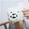 JIUJ Tazza in ceramica da caffè, latte, tè, con mucca 3D all'interno, ottimo regalo per la colazione, matrimonio, compleanno, festa del papà, Natale, Ceramica, bianco, 410ml