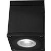 Planetitaly Faretto plafoniera soffitto attacco LED GU10 lampada quadrata esterno impermeabile IP65 luci balcone terrazzo parcheggi ingresso 230V (Colore Nero)