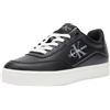 Calvin Klein Jeans Donna Sneakers con Suola Preformata in Pelle, Nero (Black/Bright White), 39