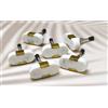 ARTISNO Pomello ovale in ottone con pietra | Maniglia per cassetto | Pomello per mobili | Pomello per armadietti | Oro | Pietra naturale | Manico in ottone (bianco) set- 6