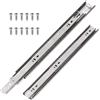 Swpeet 14 pezzi guide per cassetti in metallo a cuscinetti a sfera, estensione completa 400 mm, meno rumore, capacità di carico 45,4 kg, montaggio laterale resistente con blocco, colore argento, con