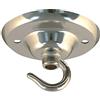 ElekTek Piastra soffitto con gancio diametro 75 mm Finiture metalliche colori verniciati a polvere + Viti corrispondenti. Per accessori a sospensione e lampadari Nichel