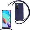 Beajew Custodia per Xiaomi Redmi Note 11 4G/Note 11S Cover con Regolabile Rimovibile Corda da Catena Collana Necklace Antiurto Cordino Collari per Xiaomi Redmi Note 11 4G/Note 11S, Blu Scuro