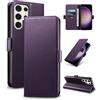Yunubeyii Cover Libro per Samsung Galaxy S23 Ultra - [Blocco RFID] Luxury PU Leather Portafoglio Card Holder Magnetic Phone Custodia con Kickstand, Cover Protettiva Antiurto, Viola