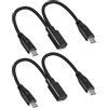 RIIEYOCA Cavo di Ricarica corto USB Type C Femmina a Doppio Type C Maschio, Solo per ricarica, Cavo splitter 1 a 2 USB C, (1FT/2 pezzi, Solo ricarica)