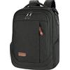 Kroser Zaino per computer portatile da 17,3", casual, resistente all'acqua, con porta USB, per la scuola, il lavoro e i viaggi, da donna e da uomo Charcoal Black