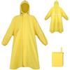 LUROON Poncho Antipioggia Impermeabile Donna Uomo con Maniche e Tasca, Riutilizzabili Mantella Antipioggia, Impermeabile Portatile con Cappuccio Strisce Riflettenti per Adulto Per Escursionismo Viaggi
